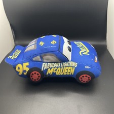Ty Sparkle Fabulous Lightning McQueen Rusteze 7" Plush Blue Disney Pixar