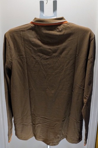 Polo de manga larga beige talla grande Farah Freddie para hombre - Imagen 2 de 12