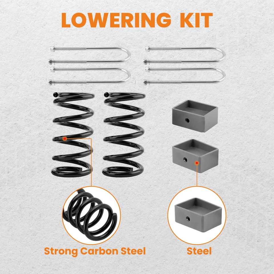 5" Front 4" Rear Drop Lowering Kit For Chevy S10 GMC S15 V6 2WD 1982-04 - Image 3 of 4