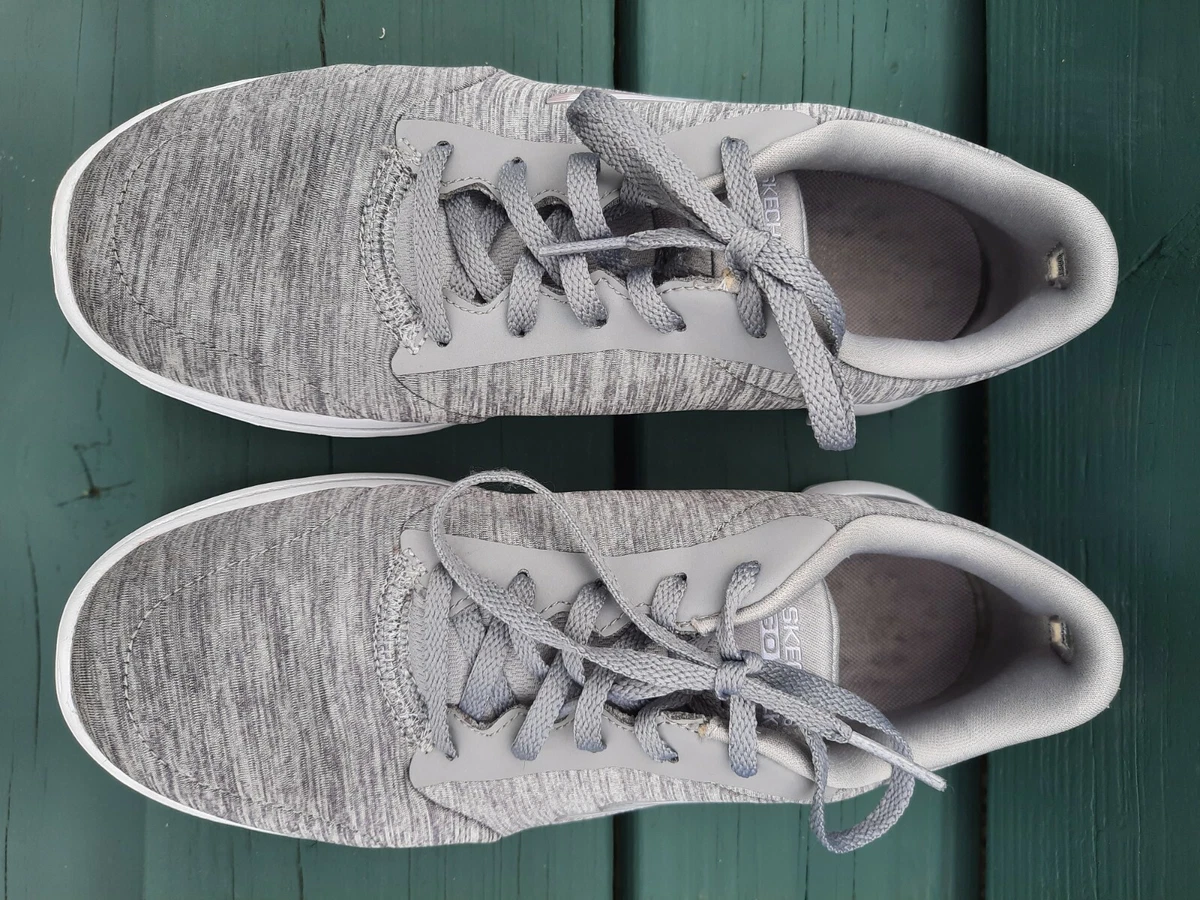 Women s Skechers GO WALK 5 TRUE 15905 Grey Lace Up Walking Sneaker Shoes Sz 8.5