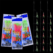 5/10Pack 6 Hook Sabiki Fishing Rigs Baits Soft Octopus Lure Luminous String Hook
