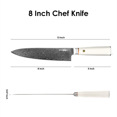 Kegani Chef's Knife - 8 Inch Professional Damascus Chef Knife, 67 Layers Japanes