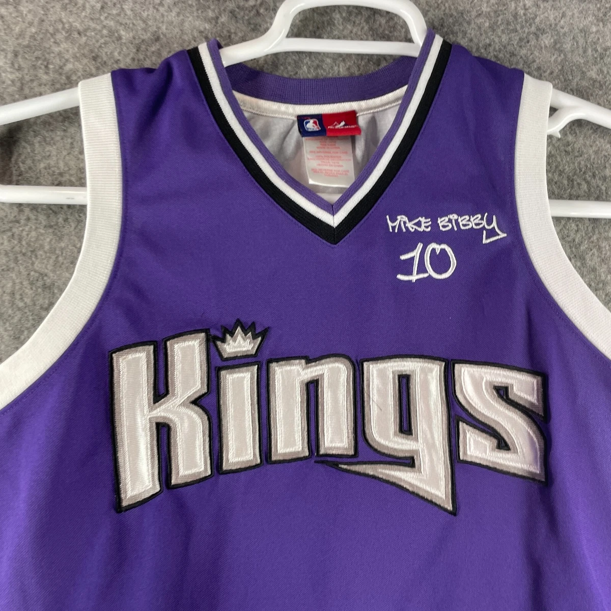 Majest NBA Mens Small Purple Sacramento Kings Jersey Swingman Mike Bibby #10