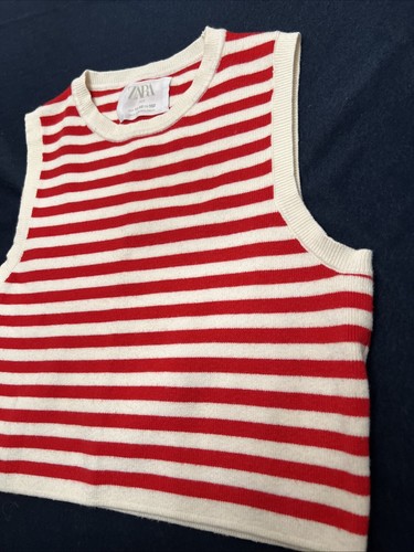 Zara Girls Stripped Knit Vest Size 11-12 CM152 Pre Owned - Picture 3 of 12