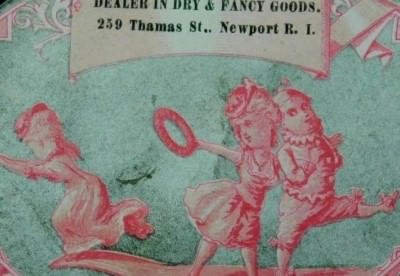 Victorian Die-Cut Trade Card Albert Sherman Dry & Fancy Goods, Ladies & Man C3