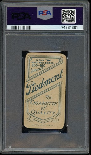 1909-11 T206 Piedmont 350-460/25 Baseball Johnny Evers With Bat Chicago PSA A - Picture 2 of 2