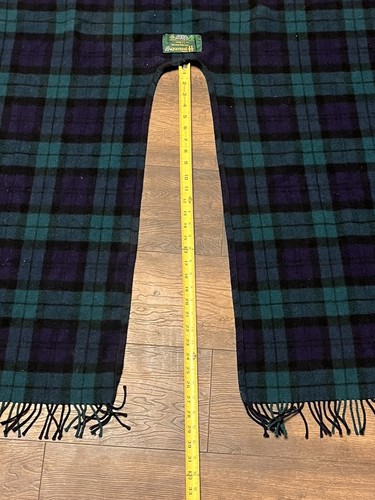 Vtg LL Bean John Hanly Co. Tartan Plaid Irish Lambswool Long Scarf Shawl Isle - 第 8/12 張圖片