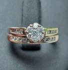2Ct Round Lab Created Diamond Engagement Wedding Ring Set 14k White Gold Finish