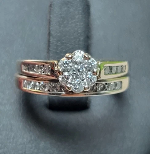 2Ct Round Lab Created Diamond Engagement Wedding Ring Set 14k White Gold Finish