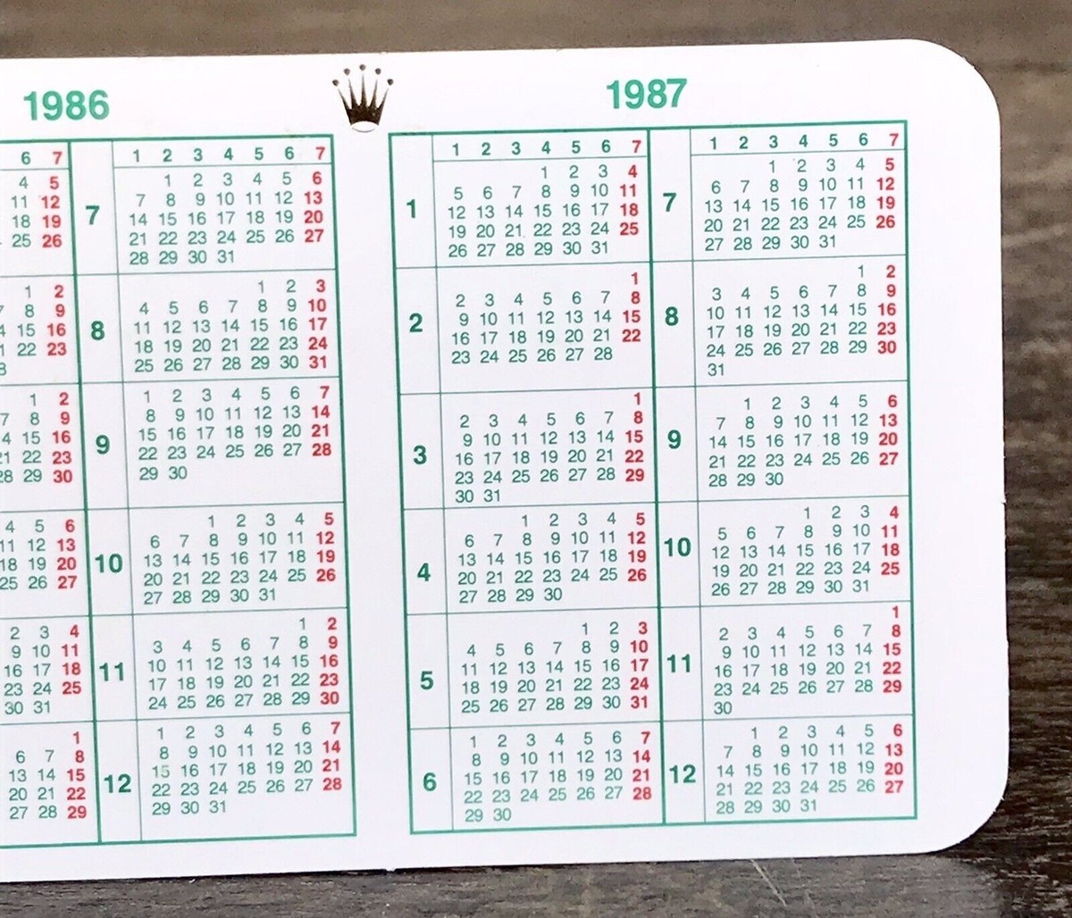 1986 1987年 ロレックス カレンダー ROLEX calendar 1675 6263