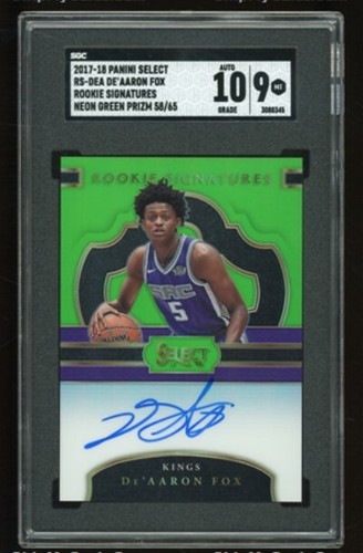 2017 Panini Select Basketball Neon Green Prizm De'Aaron Fox #5 PSA 9