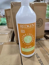 2 BOTTLES OF REDKEN NATURE + SCIENCE VEGAN ALL SOFT SOFTENING CONDITIONER 33.8oz