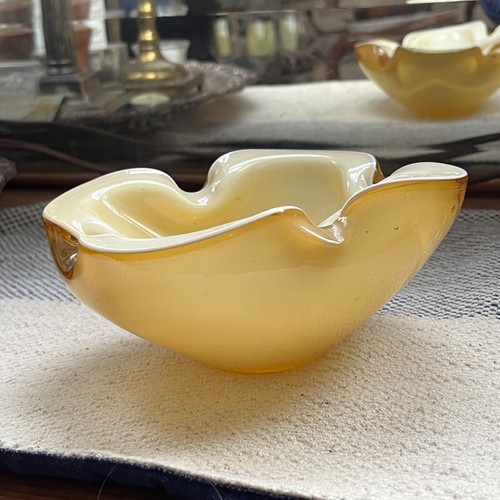 Murano Glass Alfredo Barbini Ashtray Bowl Geode Style Italy Vtg 1950 Mcm Italian - Picture 4 of 15