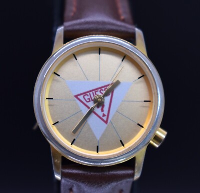 Vtg GUESS 1988 Watch Women Leather 80 display picture 1