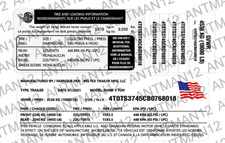 CUSTOM VIN# Trailer Data Decal Sticker ID Lab...