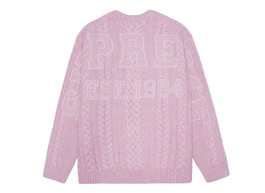 Supreme Applique Cable Knit Sweater Pink | eBay Supreme Applique Cable Knit Sweater Pink | eBay