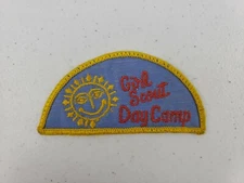 Vintage GSA Girl Scouts Of America 4" Girl Scout Day Camp Patch Sunshine Blue Bk