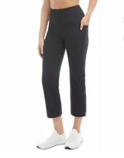 Jockey Ladies' Cropped Slit Flare Yoga Pant ; Black Size S New