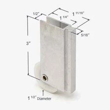 CRL N6599 1-1/2" Nylon Wardrobe Door Roller for Monarch Mirror Door