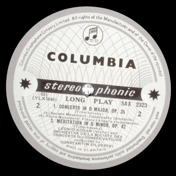 COLUMBIA SAX-2323 TCHAIKOVSKY VIOLIN CONCERTO SILVESTRI KOGAN TESTAMENT 180g - Bild 4 von 4