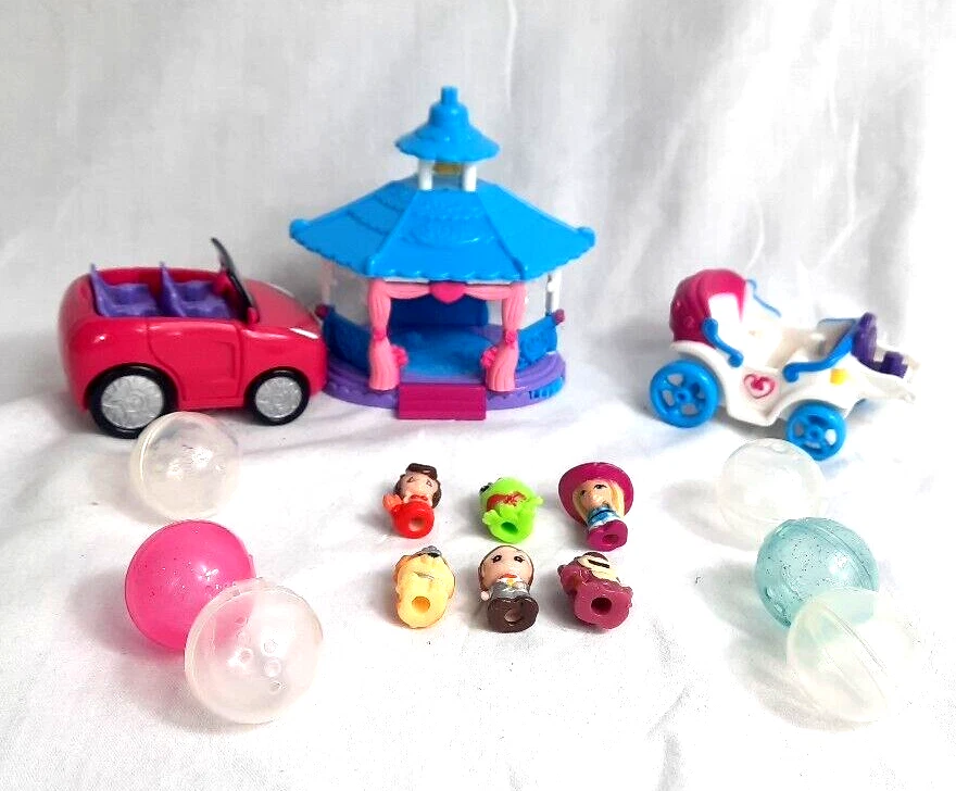 lote brinquedos bonecos carro gazebo squinkies carrage 