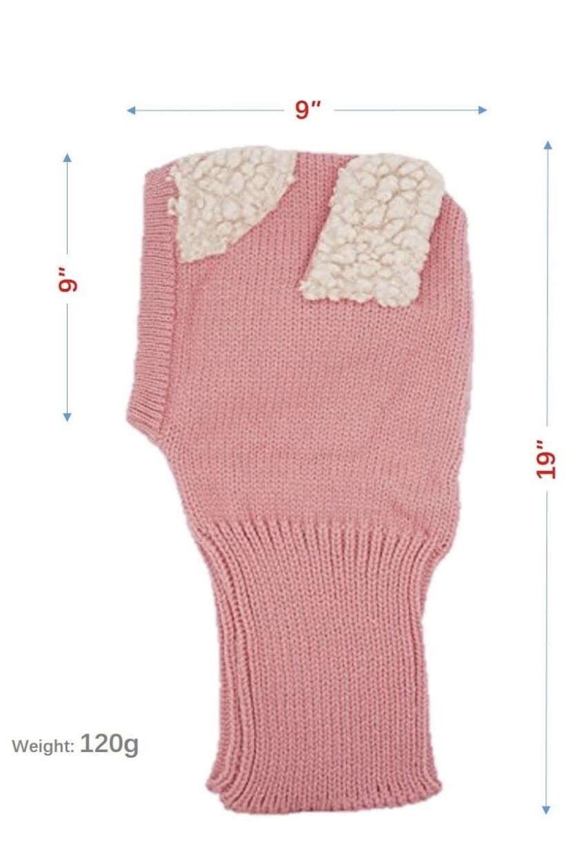 Baby Girls  Winter Knit Scarf Hat Warm Earflap Cap for Kids 6-36 Months Pink