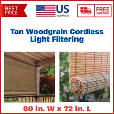 Outdoor Sun Shade Blind Roll UP Cordless Patio UV Window Protection Reduce Heat