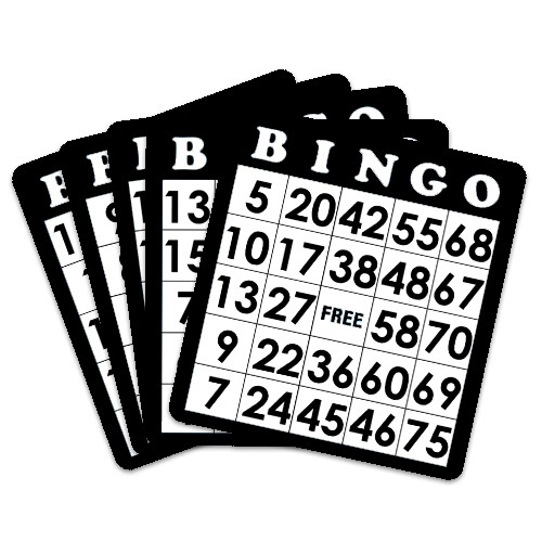 Set of 18 Black Bingo Cards Unique Numbering System for Parties Charity