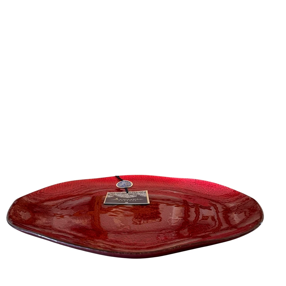 Artistic Accents Red Turkish Glass Charger Plate 13in Christmas Holiday New - Image 4 of 4