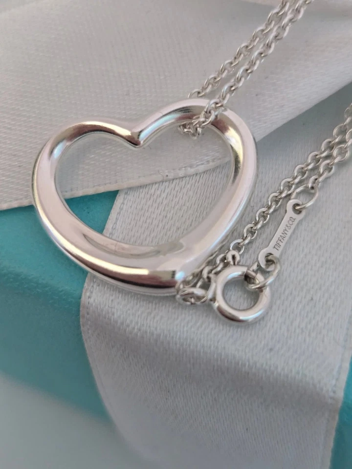 Tiffany & Co. Peretti Open Heart 22mm 16" Necklace ✨️US SELLER ✨️ NEW Auth. Cert - Image 4 of 4