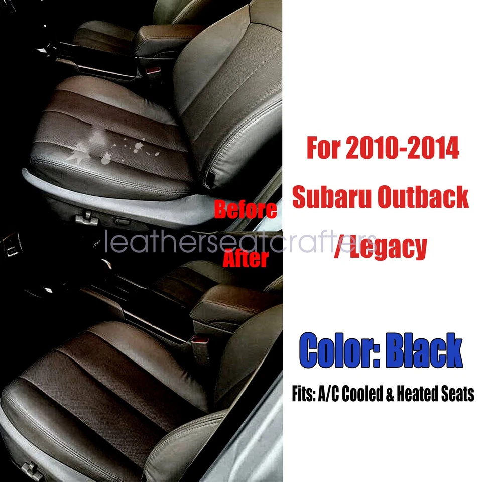 Driver+Passenger Bottom & Top Seat Cover Black For 10-14 Subaru Outback Legacy Foto 4 de 4