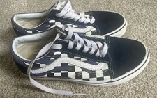 Vans Old Skool Checkerboard True Blue White VN0A38G1P0U Mens Size 5 / Womens 6.5