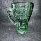 VTG Coke Glass Green Coca-Cola Glass With Handle Mugs Libby 12 Oz. Heavy