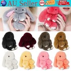 Soft Rabbit Fur Keychain Fluffy Real Rex Bunny Keychain Stuffed Animal Plush