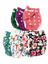 Wegreeco Cloth Diaper Lot of 7 Adjustable One Size New NWOT with 1 Insert