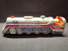 VTG Modern Toys Silver Mountain Express Tin Toy Train Locomotive #3525 - JAPAN