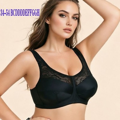 Unpadded Women Bras Plus Size Cup Soft Wireless Brassiere Lace Sexy Lingerie B-H