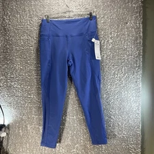 Layer 8 Fusion Qwick-Dry 2 Pocket Leggings Periwinkle Medium Sports NWT
