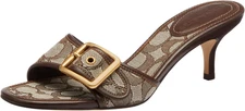 Coach womens Margot Sandal in Signature Jacquard