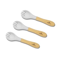 Avanchy Baby Fork Set, Bamboo Silicone Spork Utensils, Toddler Led Weaning