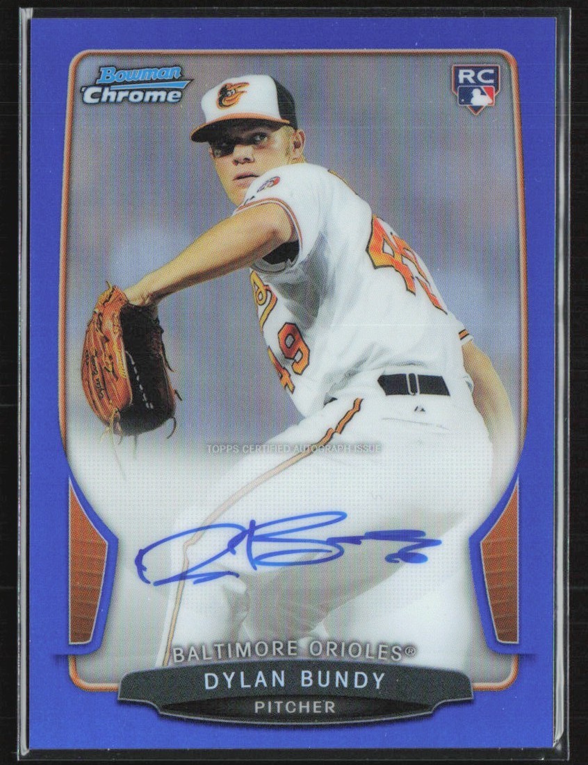 Dylan Bundy 2013 Bowman Chrome Blue Refractor RC Auto /250 A #ACR-DB Baltimore
