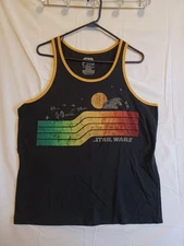 Star Wars Tan Top Sleevess Men L Black Graphic Print …