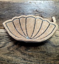 Vintage Beaded Shell Clutch Made in Japan