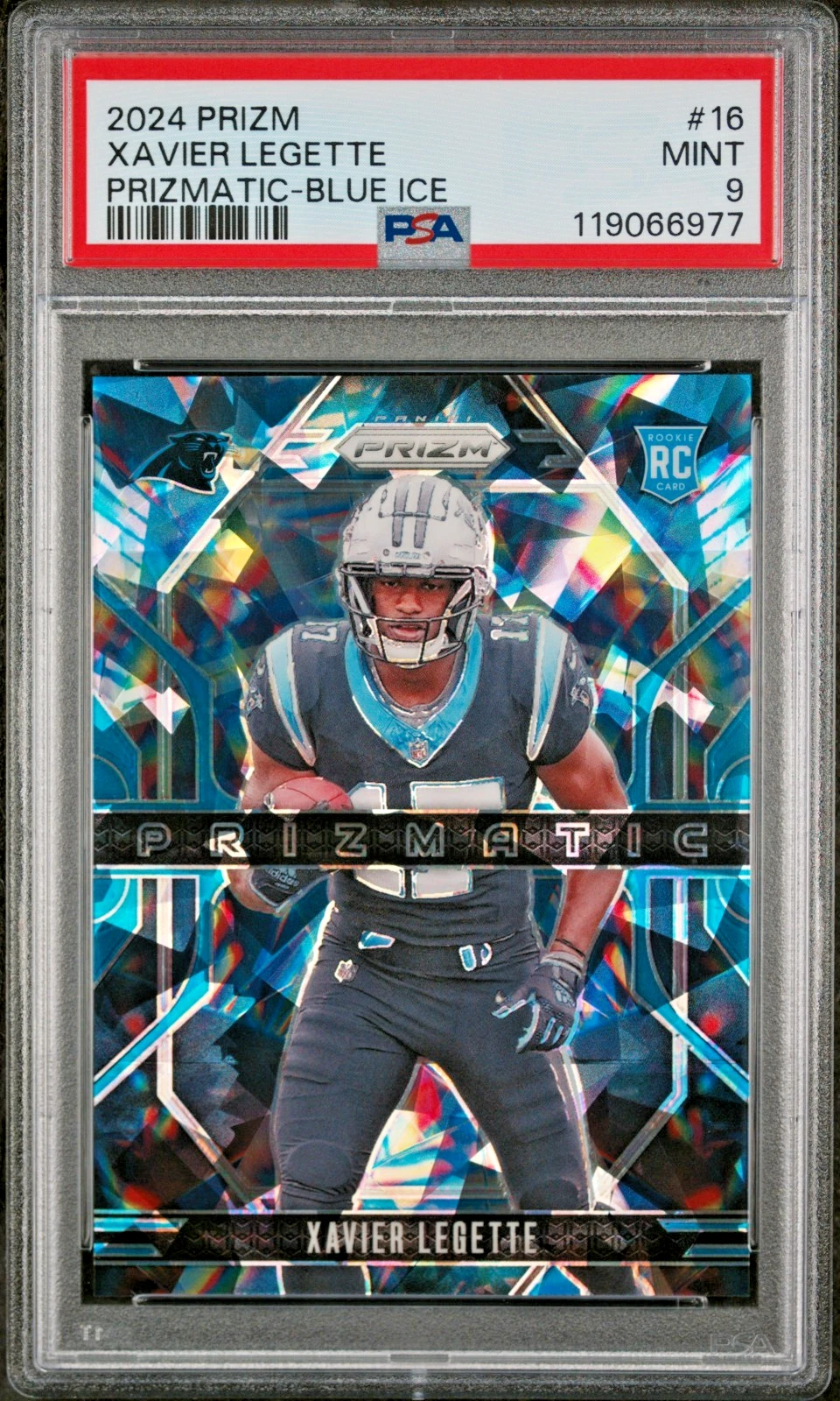 Xavier Legette Panini Prizm Prizmatic #16 Blue Ice