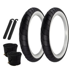 PRO TIRES 24" x 4-1/4" Black/White P-1077 W/TUBES TIRE LEVERS 33mm Schrader