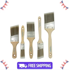 Pro Grade 5-Piece Paint Brush Set, Flat & Angle for All Paints