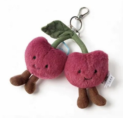 Jellycat Amuseables Cherries Plush Keychain Bag Charm Cute Soft Toy Gift NWT