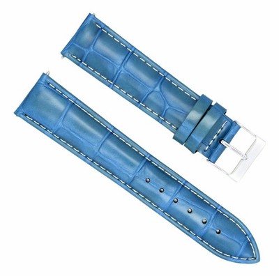 18MM ITALIAN LEATHER WATCH BAND STRAP FOR CERTINA WATCH LIGHT BLUE