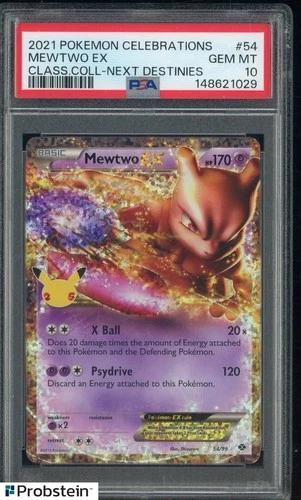 2021 Pokemon Celebrations Classic Next Destinies #54 Mewtwo EX PSA 10 GEM MINT