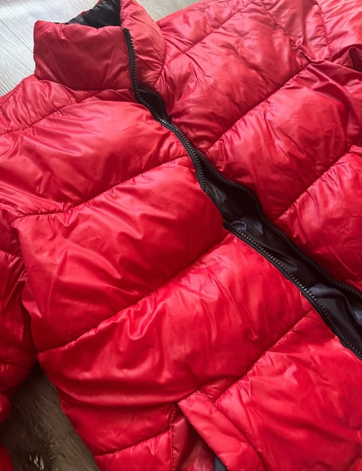 Guess Red and Black Puffer Jacket - product detail image 5